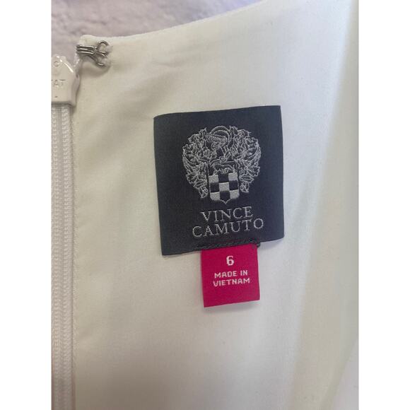 Vince Camuto Ivory Cream Sleeveless 1 Piece Romper Jumpsuit w/ Tie Belt SZ 6 - Picture 7 of 7